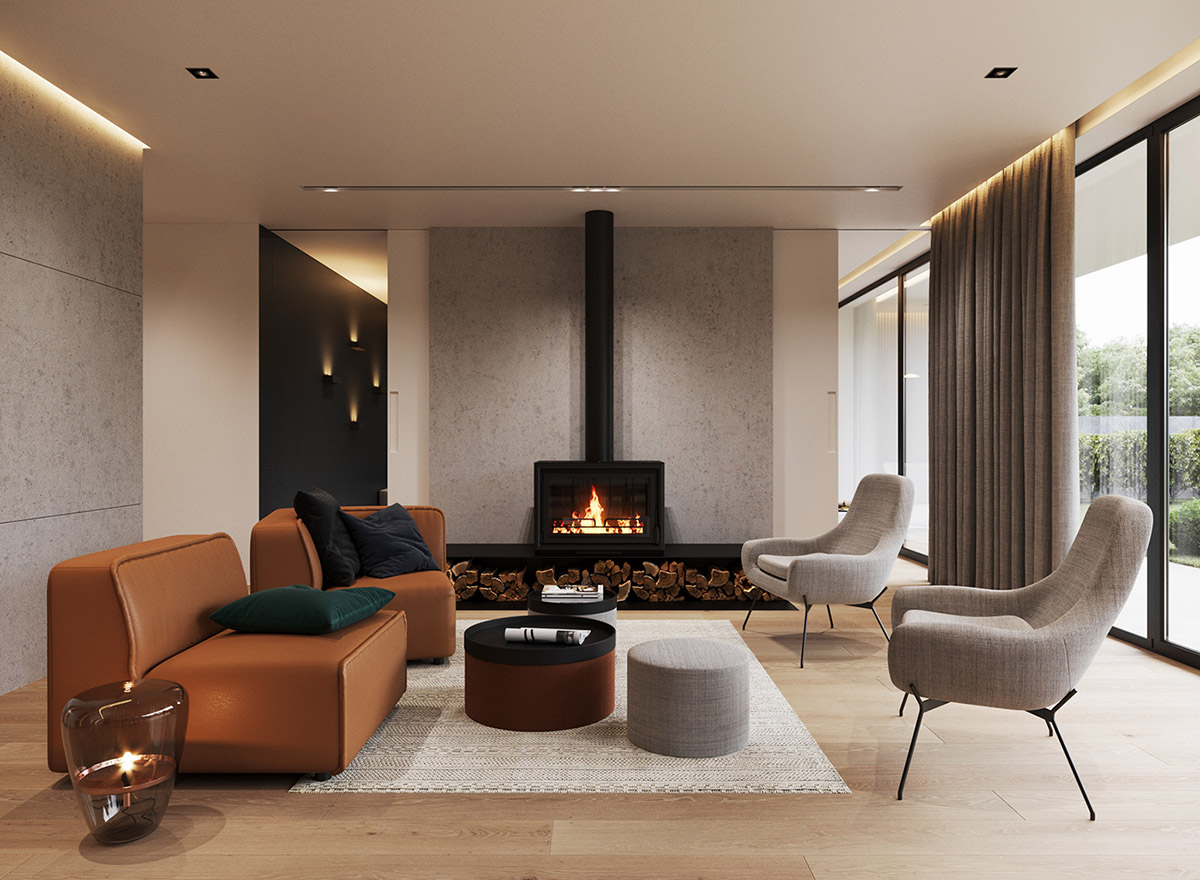 earthy minimalist living room